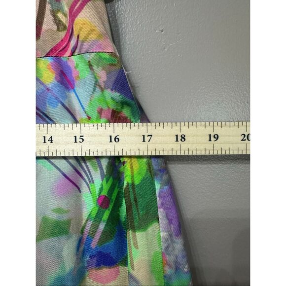 NWT Plenty by Tracy Reese Puff-Sleeve Floral Anthropologie Midi Dress Women's L - Picture 9 of 14